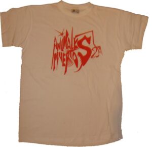 ANIMALES MUERTOS LOGO camiseta CHICA blanca MOD 2