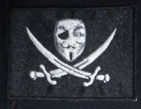 anonymous pirata parche bordado