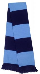 bufanda casual retro futbolera azul cielo y azul marino