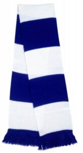 bufanda casual retro futbolera azul y blanca