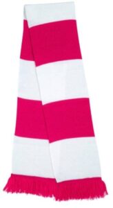 bufanda casual retro futbolera rosa blanca