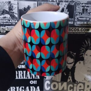 Estampado retro mod color taza rebajada
