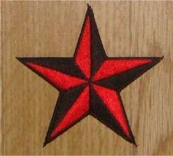 ESTRELLA ROJINEGRA parche bordado