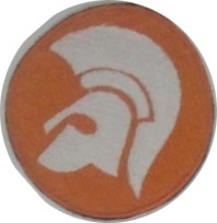 LOGO SHARP FONDO NARANJA parche bordado