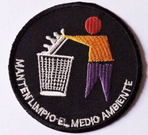 manten limpio el medio ambiente parche bordado