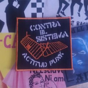 contra el sistema, actitud punk parche bordado