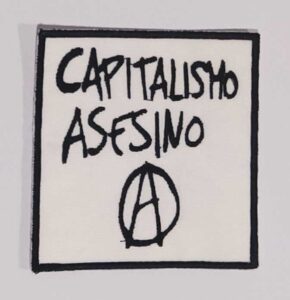 capitalismo asesino parche bordado