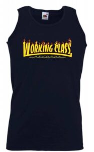 Working Class camiseta azul marino llamas tirantes