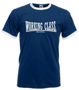 working class records 2 colores azul cuello blanco camiseta
