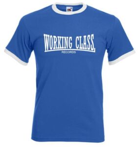working class records 2 colores azul real cuello blanco camiseta