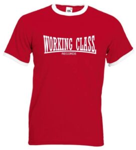 working class records 2 colores roja cuello blanco camiseta