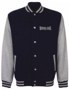 Working Class Records beisbolera azul marino-gris bordada