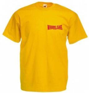Working Class Records camiseta amarilla bordado rojo