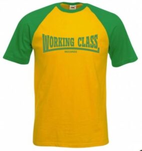Working Class records camiseta amarilla manga verde