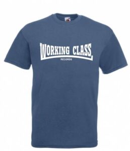 Working Class records camiseta azul steel blanco