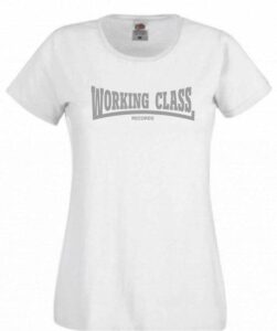 working class records camiseta blanca gris chica