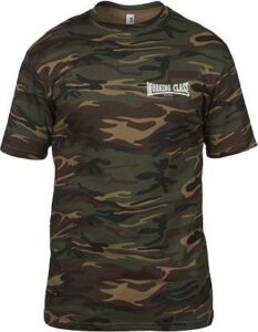 Working Class Records camiseta camuflaje verde bordado blanco bordada