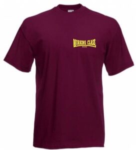 Working Class Records camiseta granate bordado amarillo