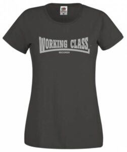 Working Class Records camiseta gris grafito chica