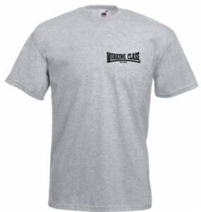 Working Class Records camiseta gris jaspeado bordado negro