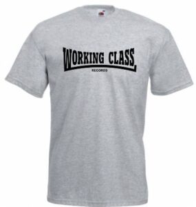 Working Class Records camiseta gris jaspeado negro