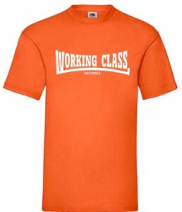 Working Class records camiseta naranja blanca
