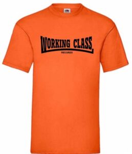 Working Class records camiseta naranja negro