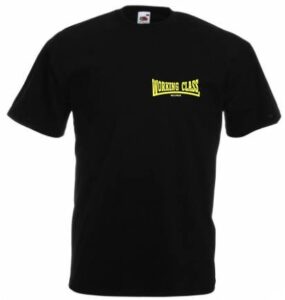 Working Class Records camiseta negro bordado amarillo