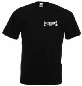 Working Class Records camiseta negro bordado blanco