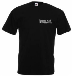 Working Class Records camiseta negro bordado gris