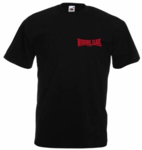 Working Class Records camiseta negro bordado rojo