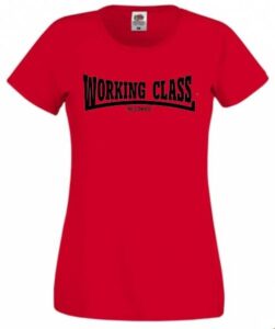 Working Class Records camiseta rojo negro chica