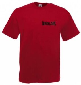 Working Class Records camiseta teja bordado negro