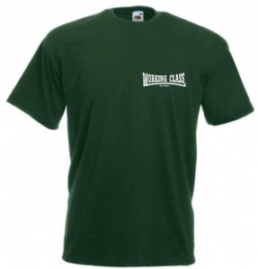 Working Class Records camiseta verde botella bordado blanco