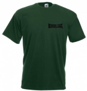Working Class Records camiseta verde botella bordado negro