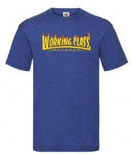 Working Class Records llamas camiseta azul retro