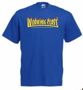 Working Class Records llamas camiseta azul royal