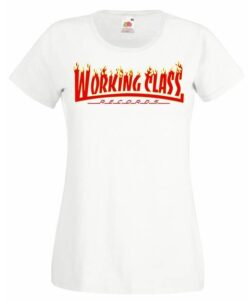 Working Class Records llamas camiseta blanca chica