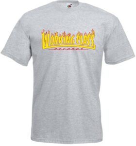 Working Class Records llamas camiseta gris jaspeado