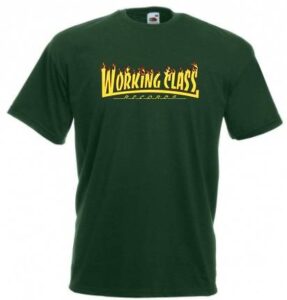 Working Class Records llamas camiseta verde botella