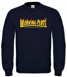 Working Class Records llamas sudadera azul marino sin capucha