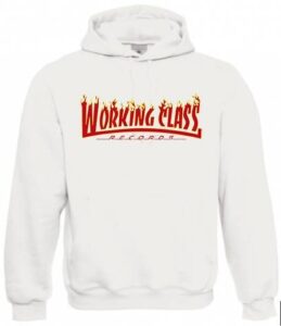 Working Class Records llamas  sudadera blanca con capucha
