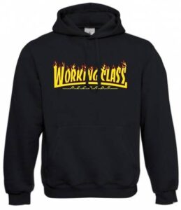 Working Class Records llamas  sudadera negra con capucha