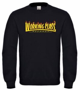Working Class Records llamas  sudadera negra sin capucha