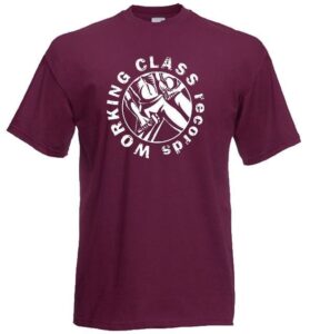 Working Class records logo camiseta granate