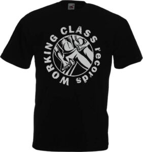 Working Class records logo camiseta negro gris