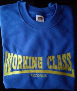 working class records sudadera azul real sin capucha