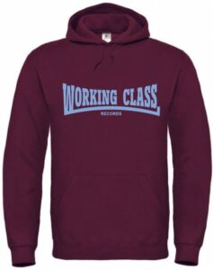 Working Class Records sudadera con capucha granate azul west ham