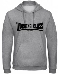 Working Class Records sudadera con capucha gris jaspeado negro