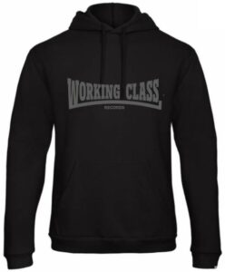 Working Class Records sudadera con capucha negro gris